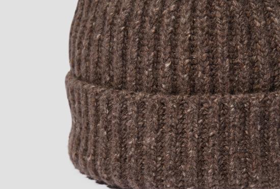 25FW EVAN KINORI 비니 니트 모자 - 캐시미어/울 트위드/라이트 브라운 - OTHER BRANDS
