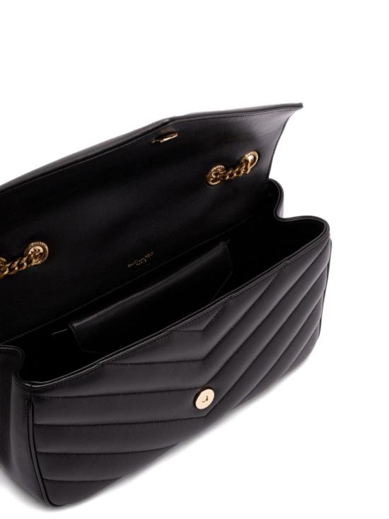 25FW 생로랑 루루 마틀라세 램스킨 미디움 숄더백 801439 AAEAX1000 Black - SAINT LAURENT