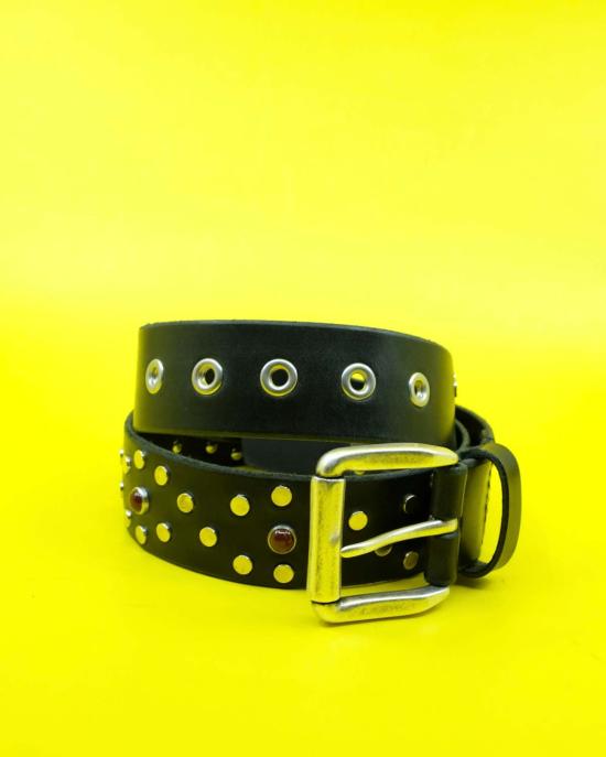  아워레가시 가죽 벨트 우리의 유산 슬로우 아리드 불 하이드 보텍스  블랙 - OUR LEGACY