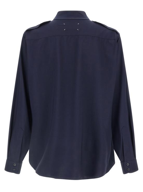 25FW 마르지엘라 플랩 패치 포켓 롱 슬리브 셔츠 S50DT0059M35524470 Blue - MAISON MARGIELA