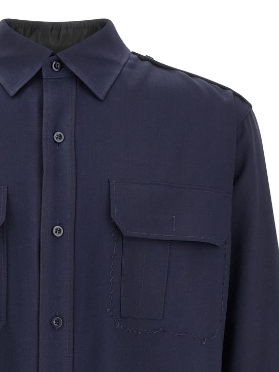 25FW 마르지엘라 플랩 패치 포켓 롱 슬리브 셔츠 S50DT0059M35524470 Blue - MAISON MARGIELA