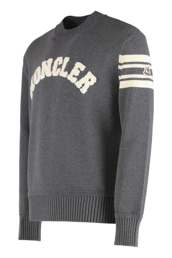 25FW 몽클레어 부클 로고 스웨터 K20919C00009M1367 930 GREY - MONCLER