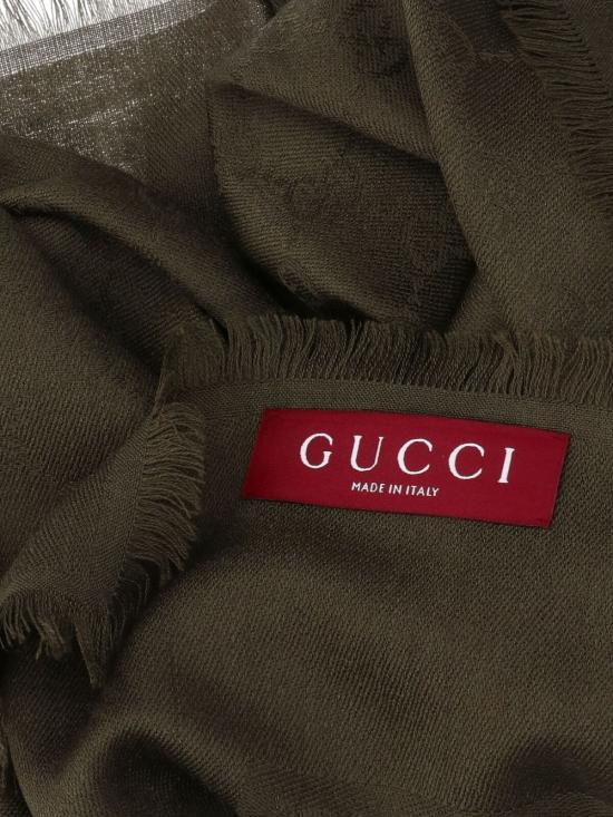 25FW 구찌 GG 울 실크 자카드 숄 809499 4G9303000 Green - GUCCI
