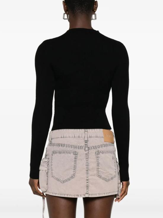 25FW 디젤 M-올리나 립드 울 점퍼 A18904 0PLBF 9XX Black - DIESEL