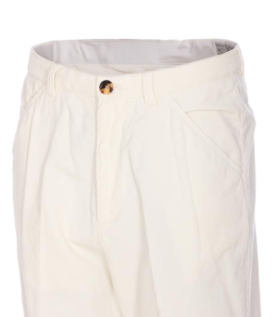 25FW 브루넬로 쿠치넬리 스트레이트 팬츠 M279UH0660 C6007 White - BRUNELLO CUCINELLI