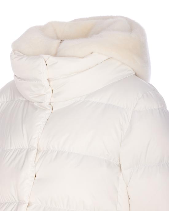 25FW 에르노 새틴 & 뉴 레이디 퍼 A셰이프 다운 자킷 PI001934D 12170Z1000 White - HERNO
