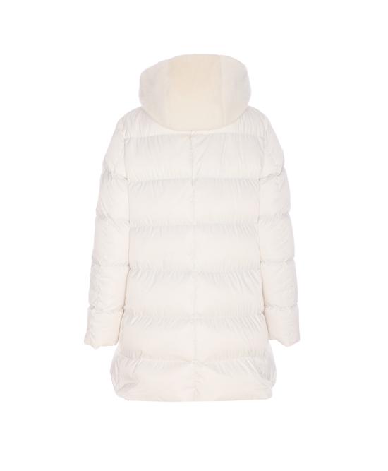 25FW 에르노 새틴 & 뉴 레이디 퍼 A셰이프 다운 자킷 PI001934D 12170Z1000 White - HERNO