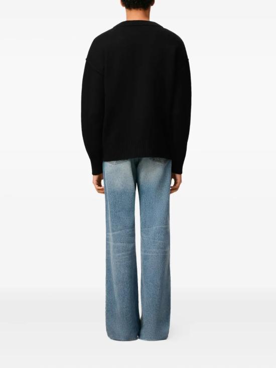 25FW 아미 하트 로고 인타르시아 V넥 가디건 UKC367 018 009 Black - AMI