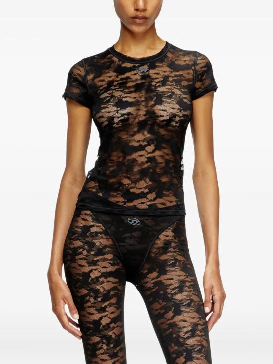 25FW 디젤 반팔 티셔츠 A18315 0DRAK 900 Black - DIESEL