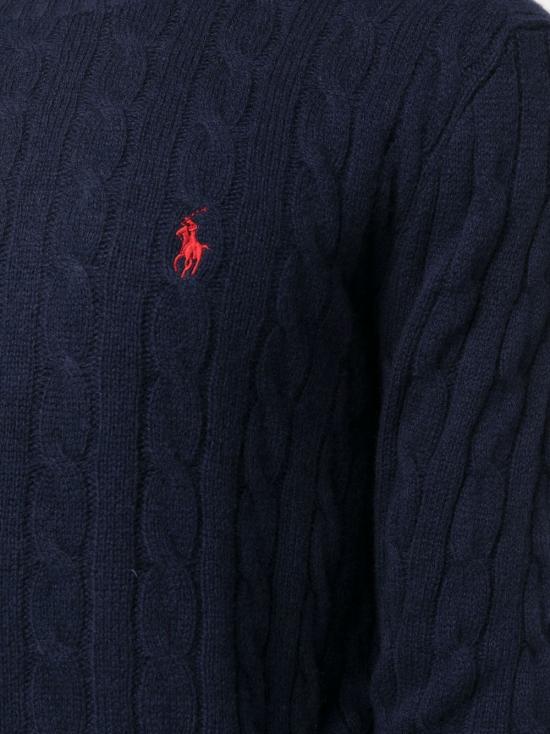 24FW 폴로 랄프로렌 케이블 니트 스웨터 710876762 002 Blue - POLO RALPH LAUREN