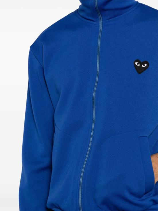 25FW 꼼데가르송 블랙 하트 와펜 트랙 자켓 AX T256 051 Blue - COMME DES GARCONS