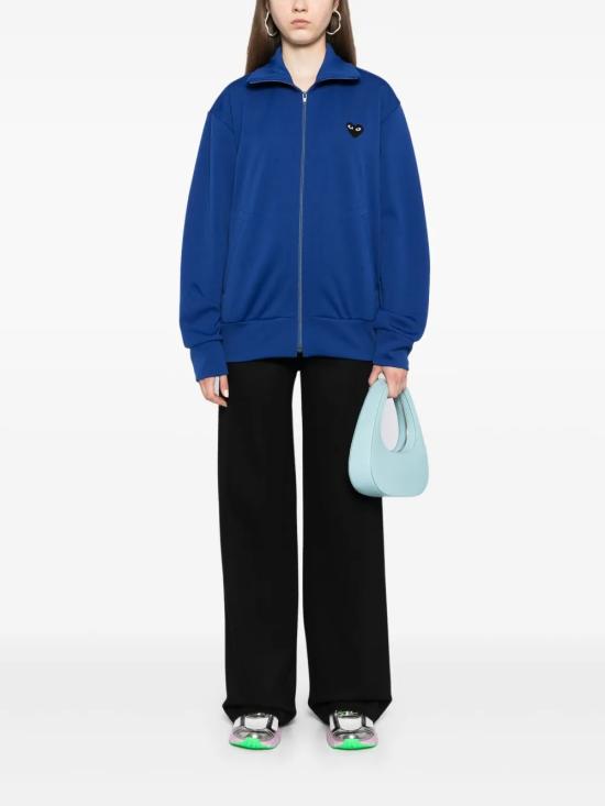 25FW 꼼데가르송 블랙 하트 와펜 트랙 자켓 AX T256 051 Blue - COMME DES GARCONS