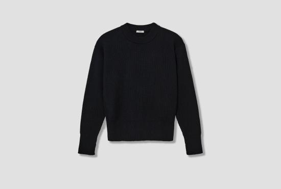 25FW 르메르 스웨터 박스형 라운드넥 스웨터 - 버진 울 TO1419 LK1042 블랙