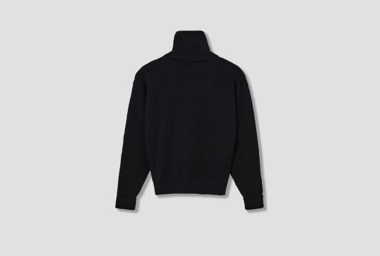 25FW 르메르 터틀넥 하프 지퍼 스웨터 - 버진 울 TO1439 LK1042 블랙 - LEMAIRE