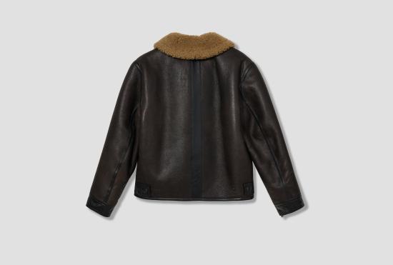 25FW 르메르 가죽 자켓 시어링 코트 - 시어링 CO1140 LL0092 브라운 - LEMAIRE