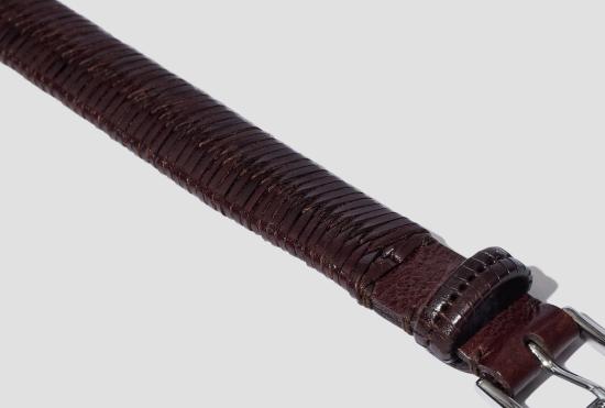 25FW 르메르 가죽 벨트 위브  25 - 샤이니 카우 레더 AC1235 LL0172 다크 브라운 - LEMAIRE