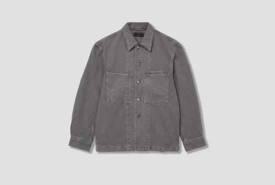 25FW 르메르 자켓 작업복 오버셔츠 - 가먼트 다이드 스노우 미디엄 데님 OV1024 LD1063 그레이