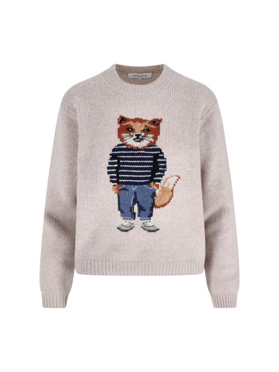 25FW 메종키츠네 드레스드 폭스 인타르시아 울 점퍼 PW00812KH0002 0382 Beige