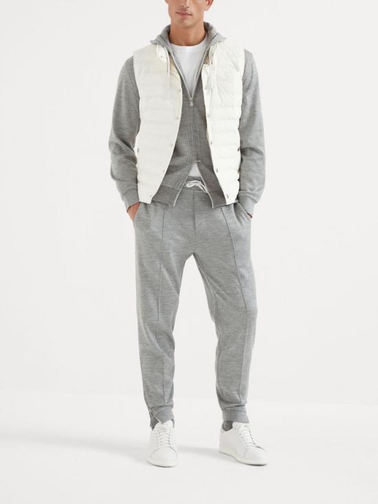 25FW 브루넬로 쿠치넬리 후드 티셔츠 MM8359069G C8299 Light Grey - BRUNELLO CUCINELLI