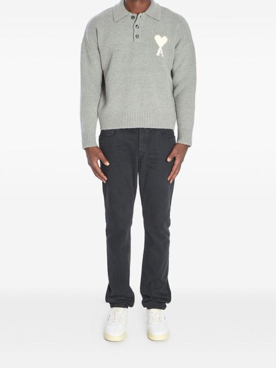 25FW 아미 폴로 티셔츠 UPL408 KN0135058 Grey - AMI