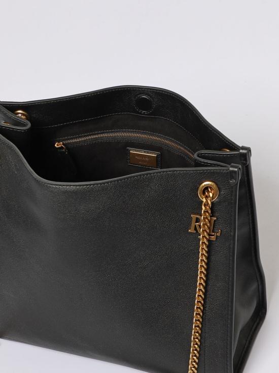 25FW 랄프 로렌 라지 쇼퍼백 431969352 002 Black - RALPH LAUREN