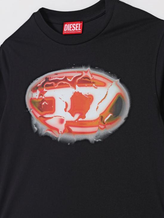 25FW [키즈] 디젤 티셔츠 J024960GRAM K900 Black - DIESEL