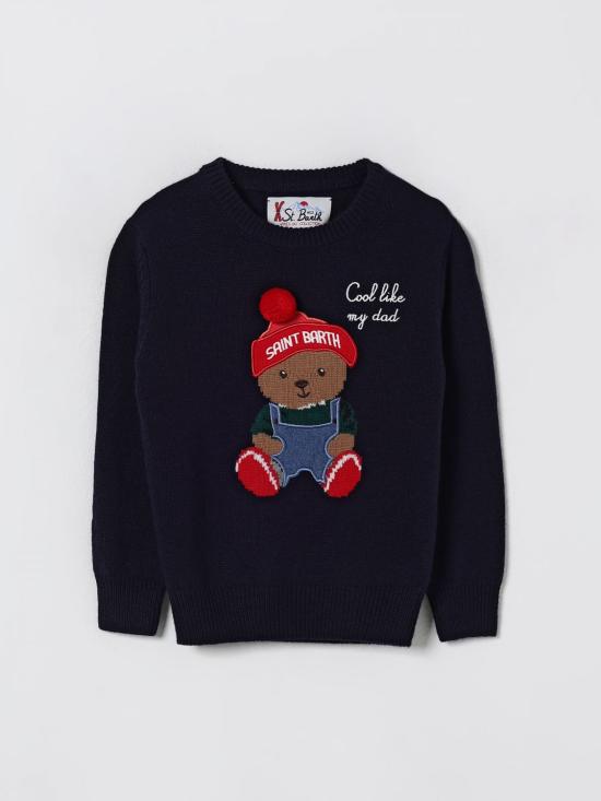 25FW [키즈] 세인트바쓰 풀오버 DOU0001 COOL BEAR 61 PATCH 02440I Blue
