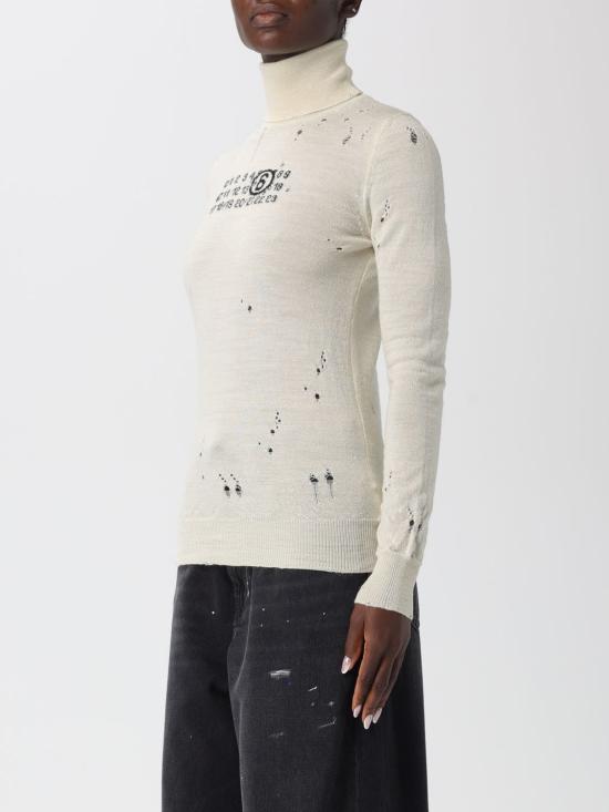 25FW MM6 메종마르지엘라 스웨터 S52HA0299M13134 103 Beige - MM6 MAISON MARGIELA