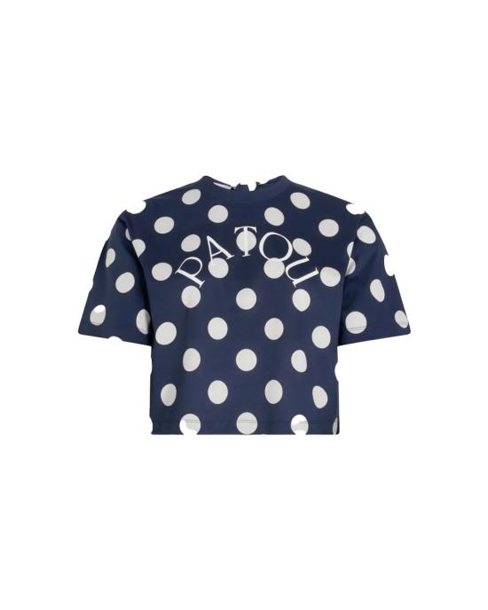 25SS 파투 반팔 티셔츠 JE1379999 5064 NAVY POLKA DOTS Blue