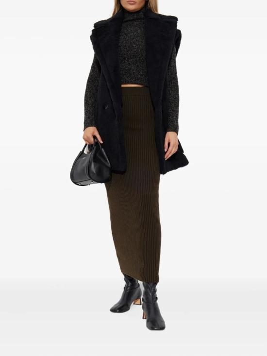 25FW 막스마라 테디 알파카 울 더블브레스트 베스트 2521276253600 008 BLACK - MAX MARA