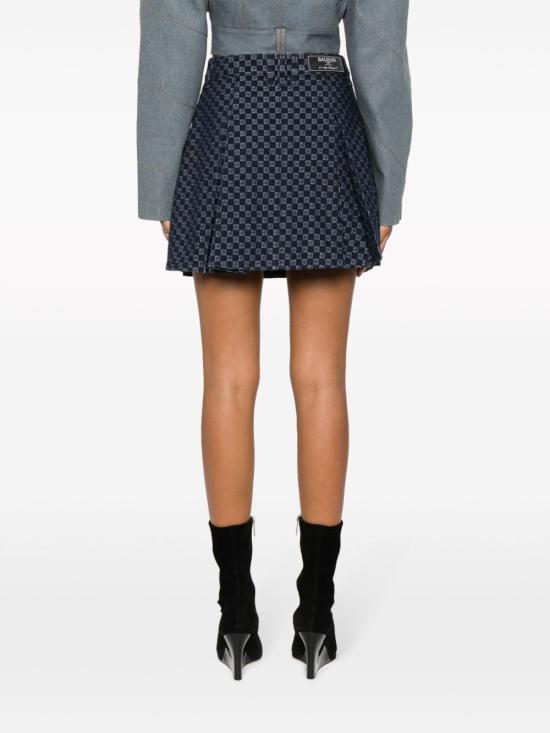 24FW 발망 미디 스커트 BF0LB902DD80 SHZ BLUE - BALMAIN