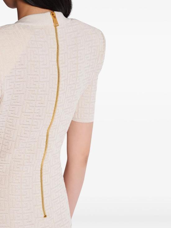 25FW 발망 미디 원피스 EF1R6135KI02 GUS NUDE NEUTRALS - BALMAIN