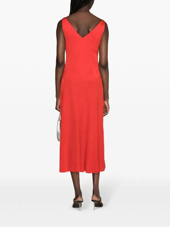  랑방 미디 원피스 RWDR00074893P24 340 RED - LANVIN