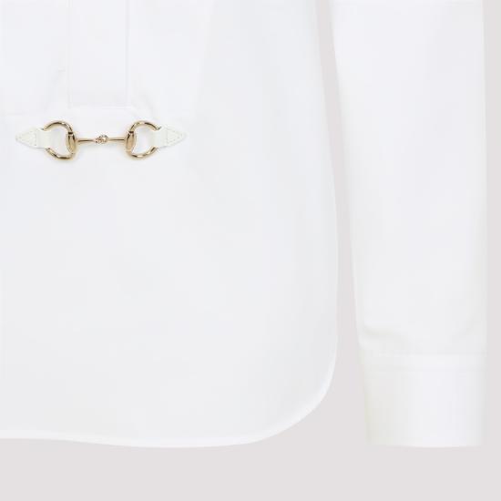 25FW 구찌 스빗 타이 넥 셔츠 831912Z8B2P 9000 WHITE - GUCCI