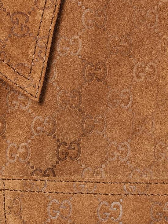 25FW 구찌 GG 스웨이드 자수 자켓 814687XNA45 2602 BROWN - GUCCI