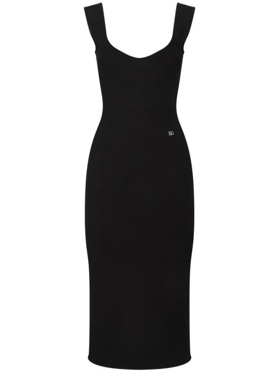 25FW 돌체앤가바나 미디 원피스 FXS10TJFMEV N0000 BLACK