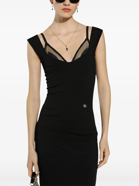 25FW 돌체앤가바나 미디 원피스 FXS10TJFMEV N0000 BLACK - DOLCE & GABBANA