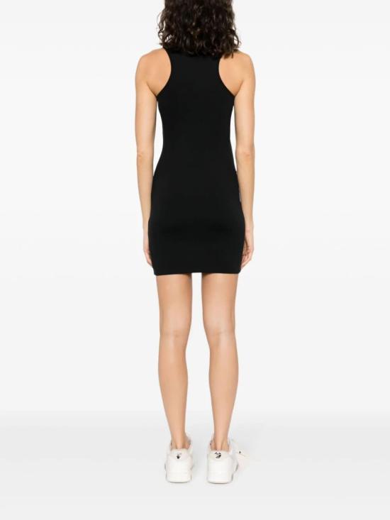 24FW 오프화이트 미디 원피스 OWDB463C99JER001 1001 BLACK - OFF WHITE