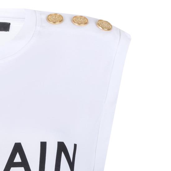 25FW 발망 반팔 티셔츠 CF1ED001BB02 GAB WHITE - BALMAIN