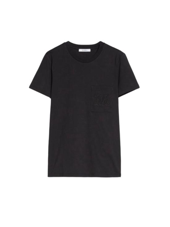 25FW 막스마라 반팔 티셔츠 2521946041600 002 BLACK