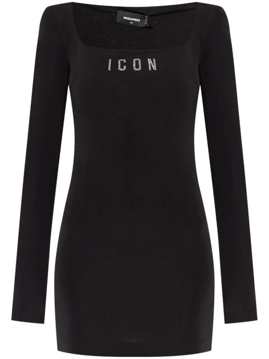 24FW 디스퀘어드2 미디 원피스 S80CT0043S24588 900 BLACK