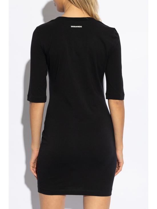 24FW 디스퀘어드2 미디 원피스 S75CV0837S24662 900 BLACK - DSQUARED2