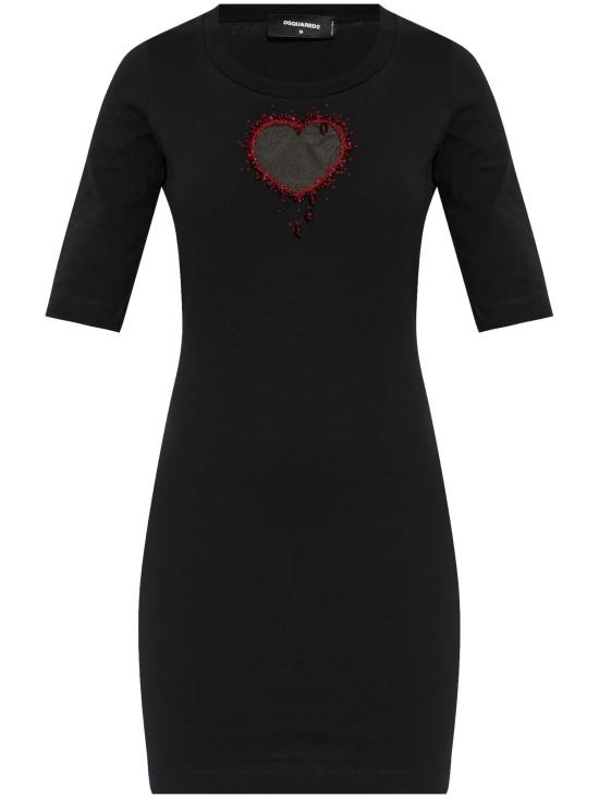 24FW 디스퀘어드2 미디 원피스 S75CV0837S24662 900 BLACK