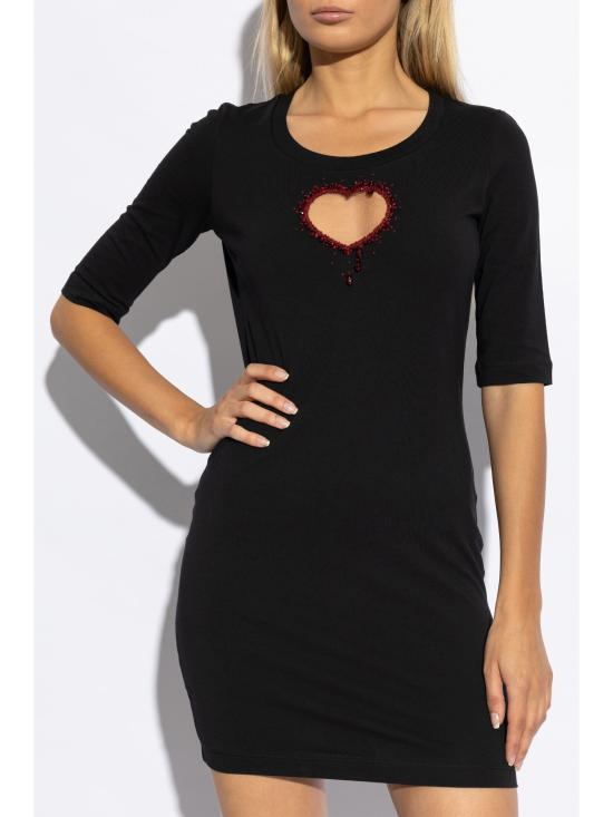 24FW 디스퀘어드2 미디 원피스 S75CV0837S24662 900 BLACK - DSQUARED2