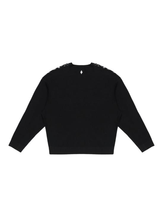 24FW 마르셀로 불론 스웨터 CMHE036F23KNI001 1001 BLACK - MARCELO BURLON