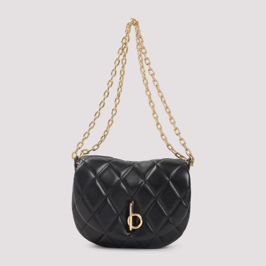 25FW 버버리 퀼티드 락킹 호스 백 8104628 A1189 BLACK - BURBERRY