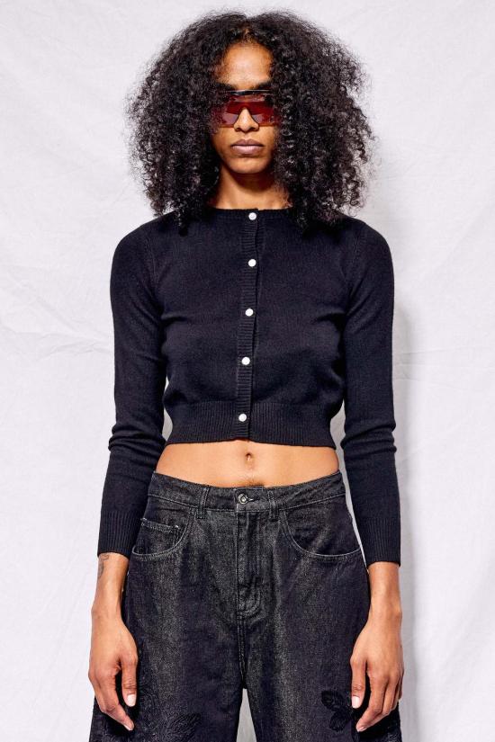  어셈블리 뉴욕 가디건 어셈블리 블랙 캐시미어 크롭 카디건