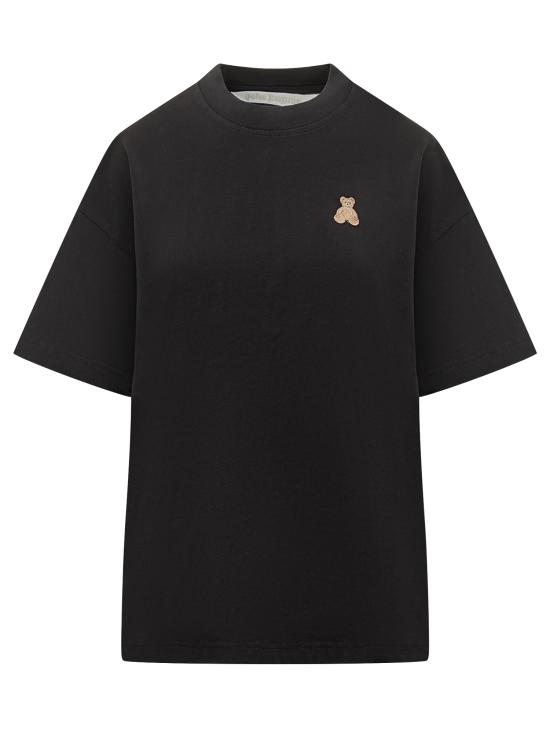 25FW 팜앤젤스 반팔 티셔츠 PWAA07BF25JER006 1060 BLACK BROWN