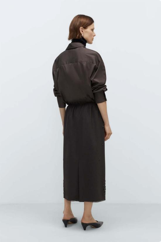  코데라 미디 스커트 코르데라 장식 테일러링 스커트 - CORDERA