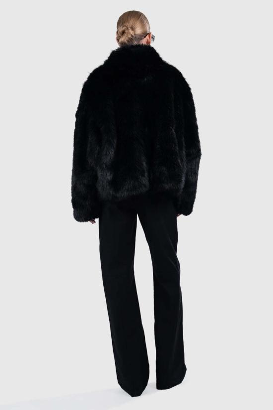  파렌테지 코트 재클린 인조 모피  블랙 - PARENTEZI